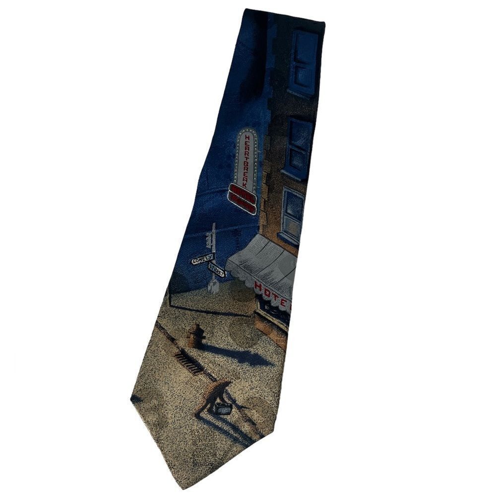 Blue Elvis Presley Tie EUC